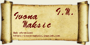 Ivona Maksić vizit kartica